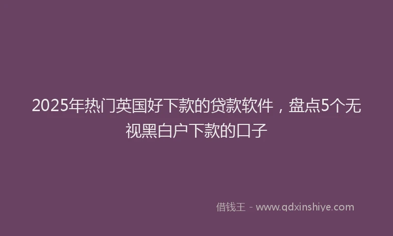 2025年热门英国好下款的贷款软件，盘点5个无视黑白户下款的口子