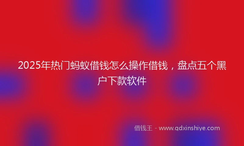 2025年热门蚂蚁借钱怎么操作借钱，盘点五个黑户下款软件