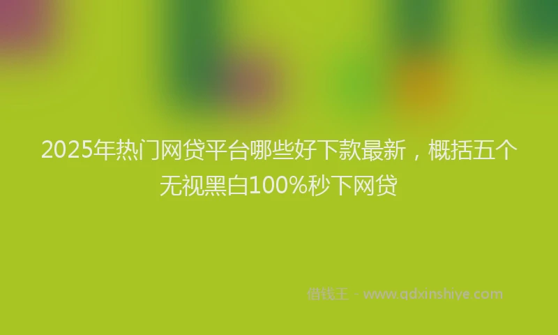 2025年热门网贷平台哪些好下款最新，概括五个无视黑白100%秒下网贷