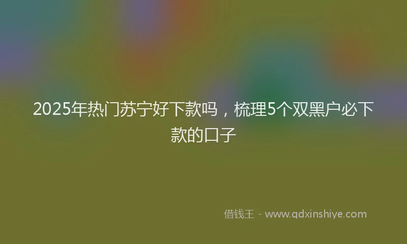 2025年热门苏宁好下款吗，梳理5个双黑户必下款的口子