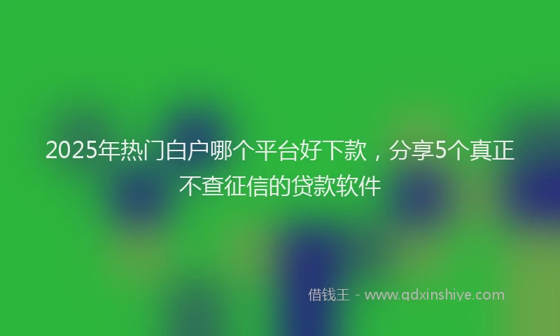 2025年热门白户哪个平台好下款，分享5个真正不查征信的贷款软件