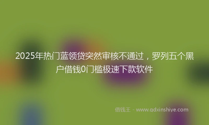 2025年热门蓝领贷突然审核不通过，罗列五个黑户借钱0门槛极速下款软件