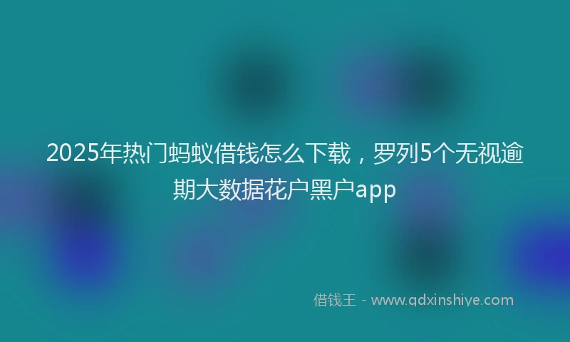 2025年热门蚂蚁借钱怎么下载，罗列5个无视逾期大数据花户黑户app