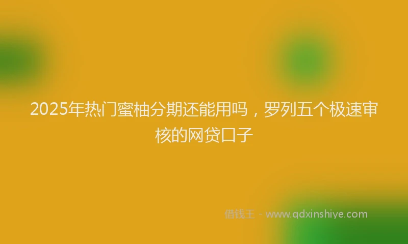 2025年热门蜜柚分期还能用吗，罗列五个极速审核的网贷口子