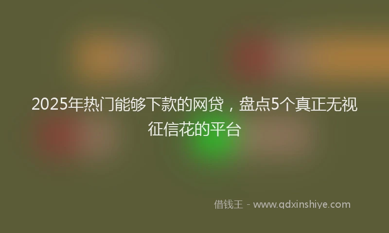 2025年热门能够下款的网贷，盘点5个真正无视征信花的平台