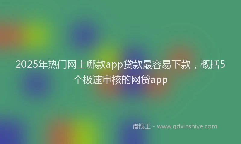 2025年热门网上哪款app贷款最容易下款，概括5个极速审核的网贷app