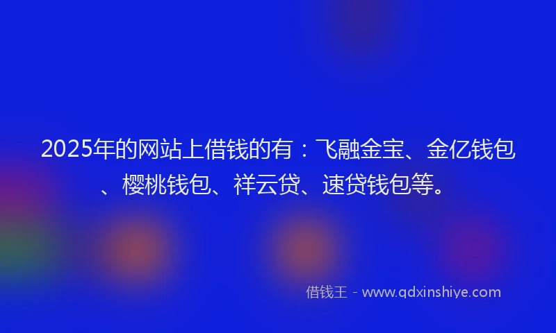 2025年的网站上借钱的有：飞融金宝、金亿钱包、樱桃钱包、祥云贷、速贷钱包等。