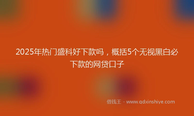 2025年热门盛科好下款吗，概括5个无视黑白必下款的网贷口子