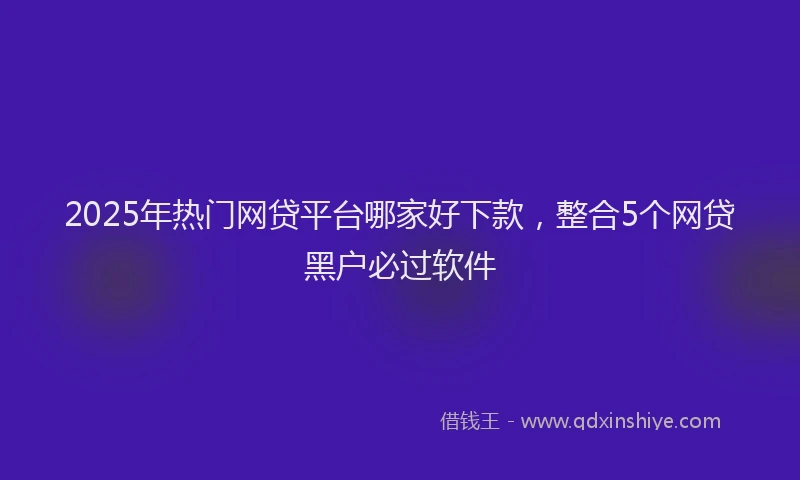 2025年热门网贷平台哪家好下款，整合5个网贷黑户必过软件