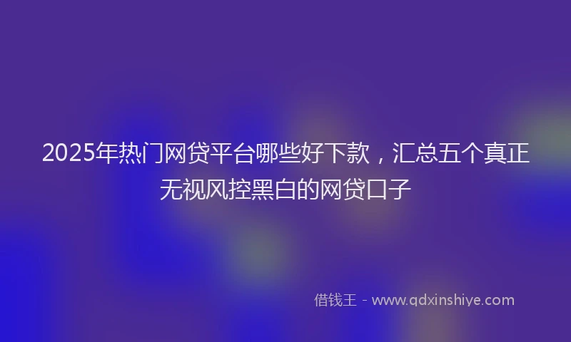 2025年热门网贷平台哪些好下款，汇总五个真正无视风控黑白的网贷口子