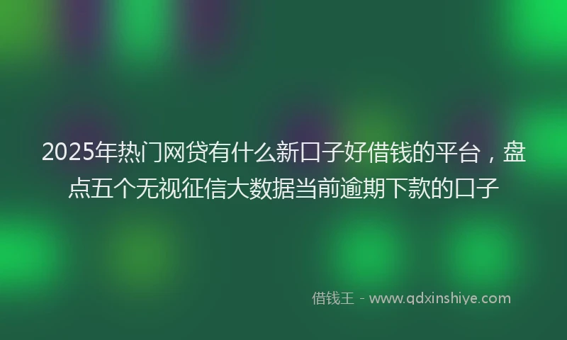 2025年热门网贷有什么新口子好借钱的平台，盘点五个无视征信大数据当前逾期下款的口子