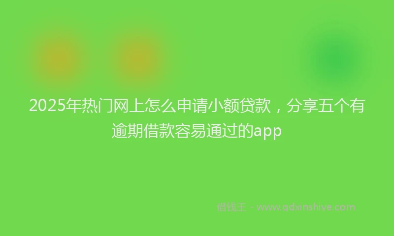 2025年热门网上怎么申请小额贷款，分享五个有逾期借款容易通过的app