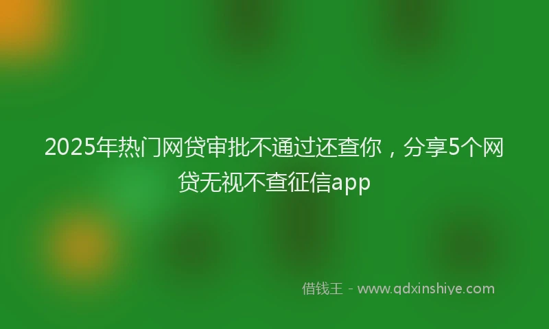 2025年热门网贷审批不通过还查你，分享5个网贷无视不查征信app