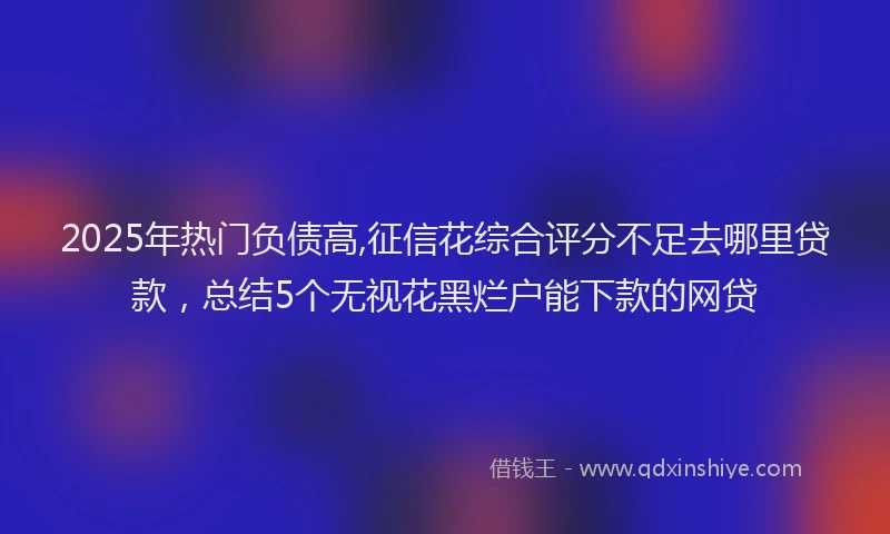 2025年热门负债高,征信花综合评分不足去哪里贷款，总结5个无视花黑烂户能下款的网贷