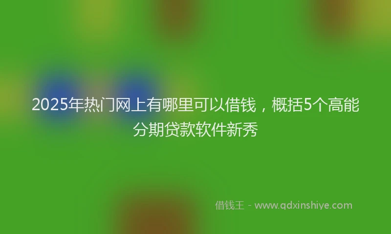 2025年热门网上有哪里可以借钱，概括5个高能分期贷款软件新秀