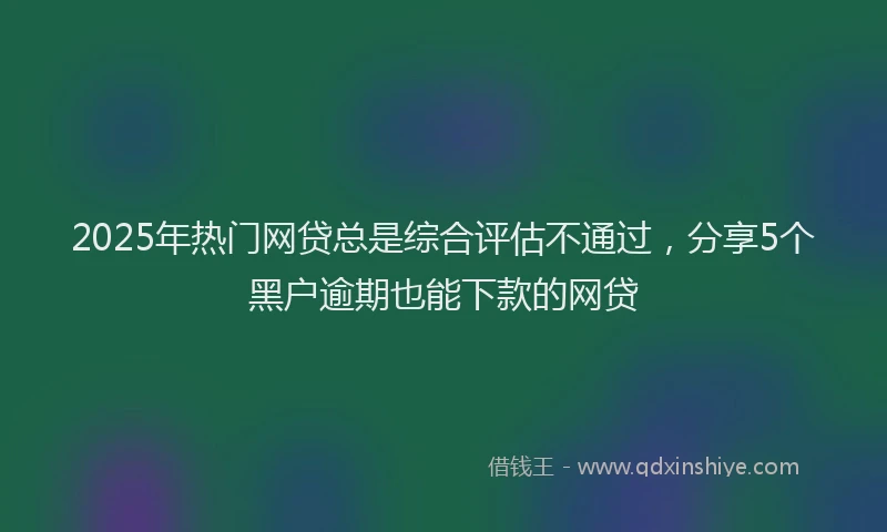 2025年热门网贷总是综合评估不通过，分享5个黑户逾期也能下款的网贷