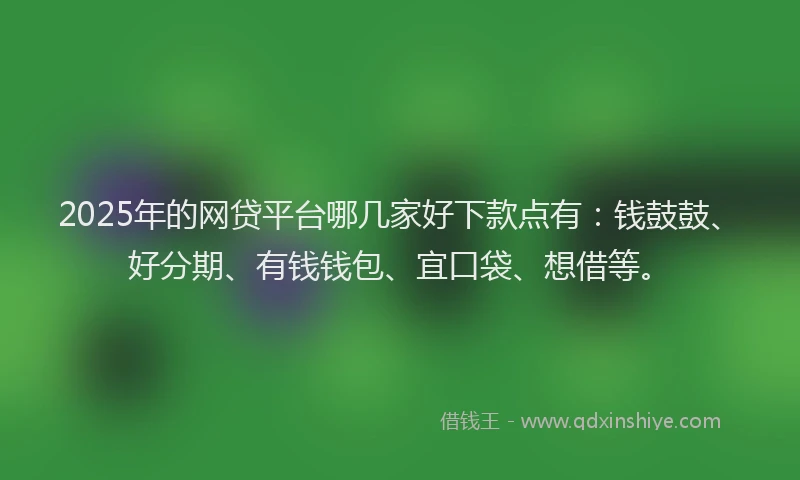 2025年的网贷平台哪几家好下款点有：钱鼓鼓、好分期、有钱钱包、宜口袋、想借等。