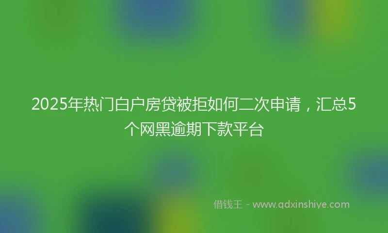 2025年热门白户房贷被拒如何二次申请，汇总5个网黑逾期下款平台