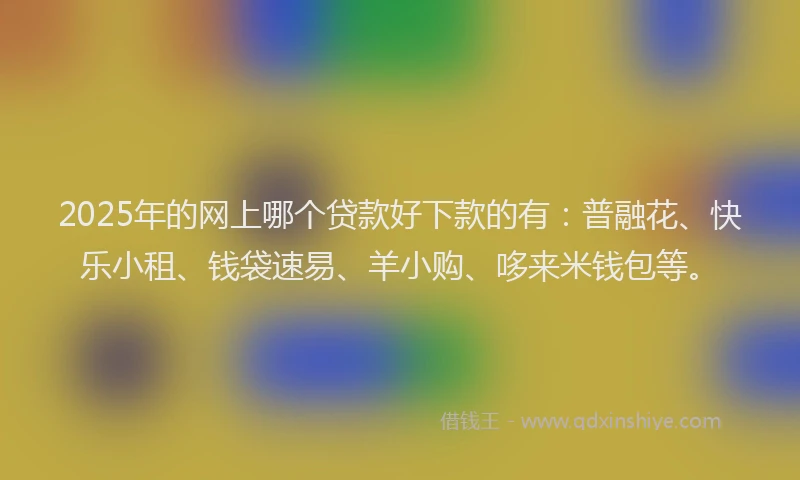 2025年的网上哪个贷款好下款的有：普融花、快乐小租、钱袋速易、羊小购、哆来米钱包等。
