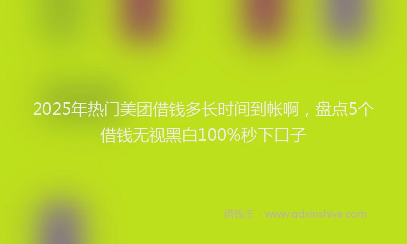 2025年热门美团借钱多长时间到帐啊，盘点5个借钱无视黑白100%秒下口子