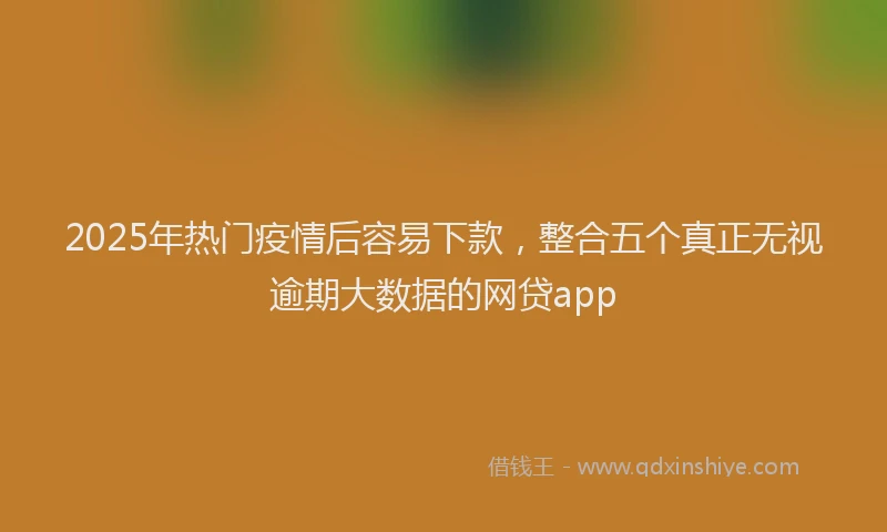 2025年热门疫情后容易下款，整合五个真正无视逾期大数据的网贷app