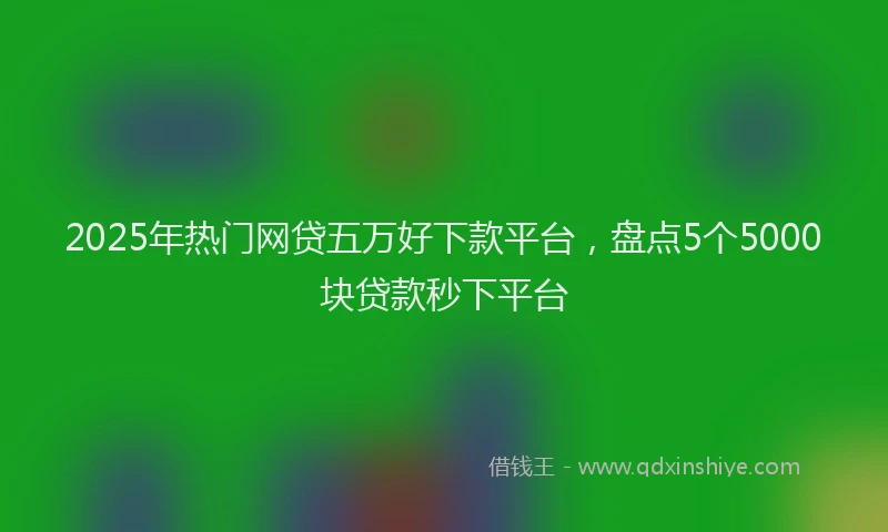 2025年热门网贷五万好下款平台，盘点5个5000块贷款秒下平台