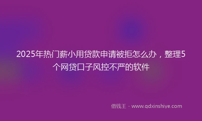 2025年热门薪小用贷款申请被拒怎么办，整理5个网贷口子风控不严的软件