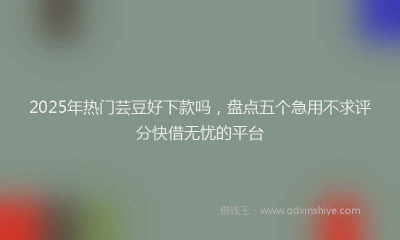 2025年热门芸豆好下款吗，盘点五个急用不求评分快借无忧的平台