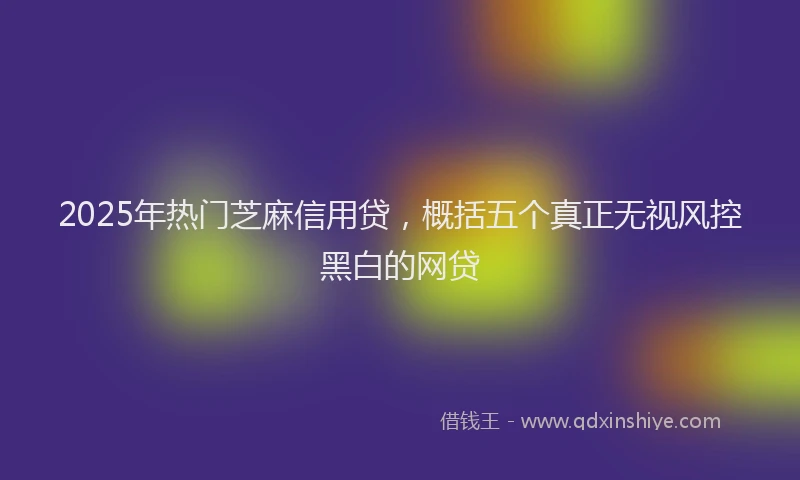 2025年热门芝麻信用贷，概括五个真正无视风控黑白的网贷