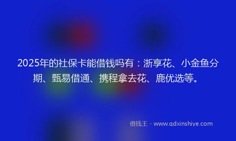 2025年的社保卡能借钱吗有：浙享花、小金鱼分期、甄易借通、携程拿去花、鹿优选等。
