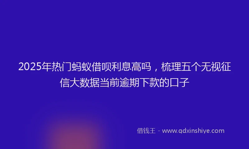 2025年热门蚂蚁借呗利息高吗，梳理五个无视征信大数据当前逾期下款的口子