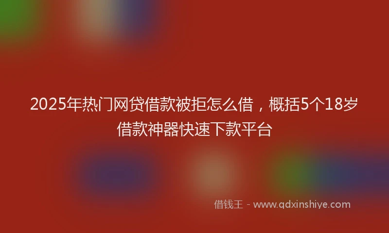 2025年热门网贷借款被拒怎么借，概括5个18岁借款神器快速下款平台
