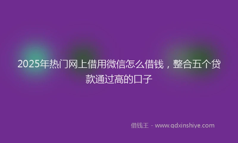 2025年热门网上借用微信怎么借钱，整合五个贷款通过高的口子