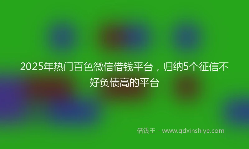 2025年热门百色微信借钱平台，归纳5个征信不好负债高的平台