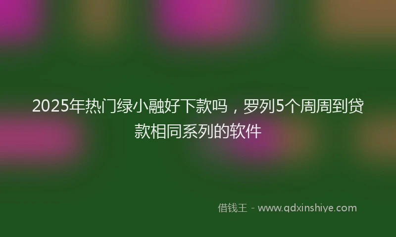 2025年热门绿小融好下款吗，罗列5个周周到贷款相同系列的软件