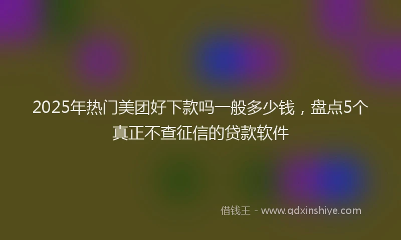 2025年热门美团好下款吗一般多少钱，盘点5个真正不查征信的贷款软件