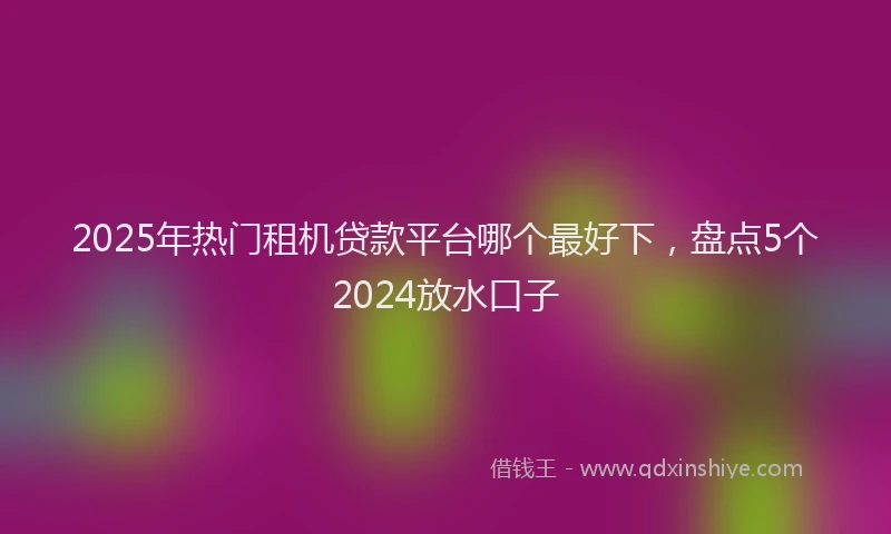 2025年热门租机贷款平台哪个最好下，盘点5个2024放水口子