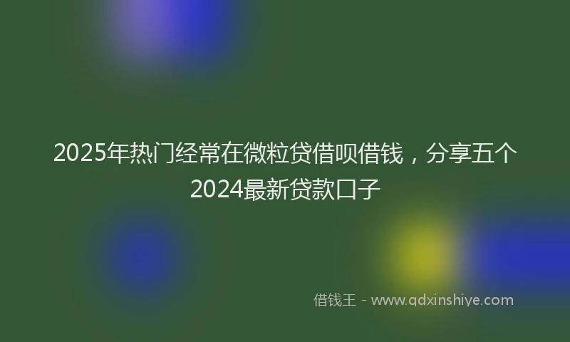 2025年热门经常在微粒贷借呗借钱，分享五个2024最新贷款口子