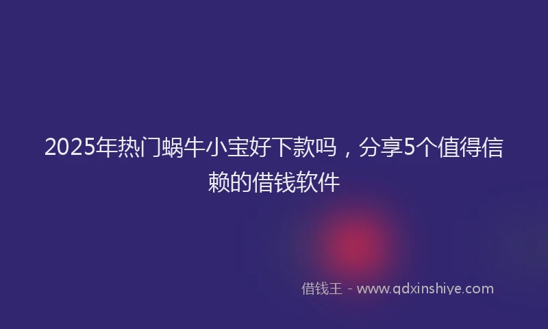 2025年热门蜗牛小宝好下款吗，分享5个值得信赖的借钱软件