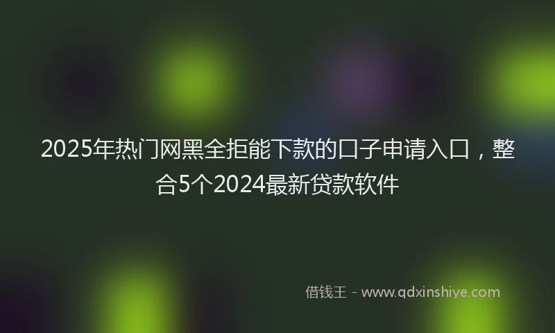 2025年热门网黑全拒能下款的口子申请入口，整合5个2024最新贷款软件
