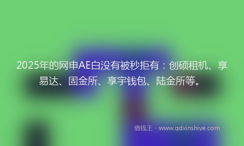 2025年的网申AE白没有被秒拒有：创硕租机、享易达、固金所、享宇钱包、陆金所等。