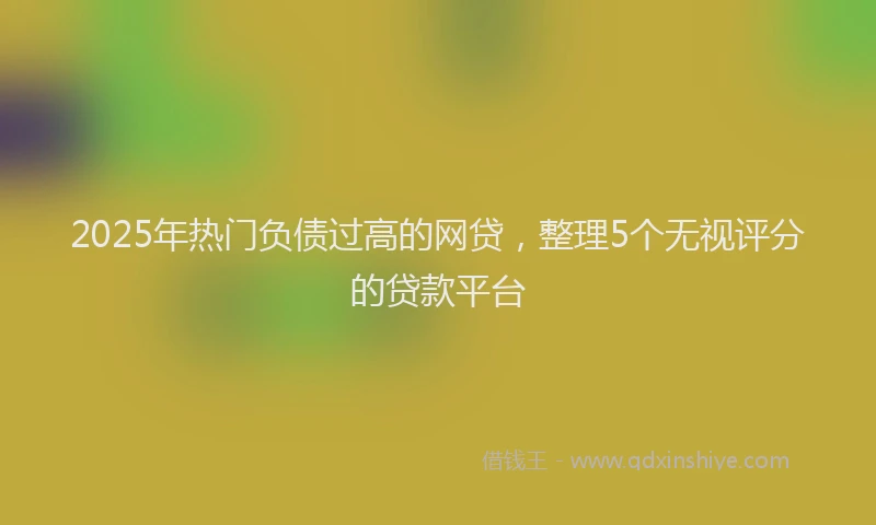 2025年热门负债过高的网贷，整理5个无视评分的贷款平台