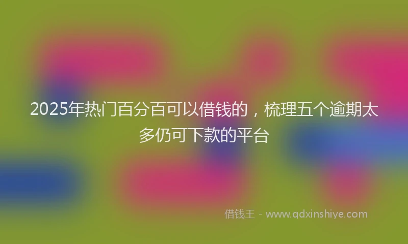 2025年热门百分百可以借钱的，梳理五个逾期太多仍可下款的平台