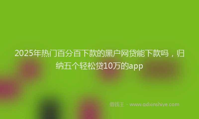 2025年热门百分百下款的黑户网贷能下款吗，归纳五个轻松贷10万的app
