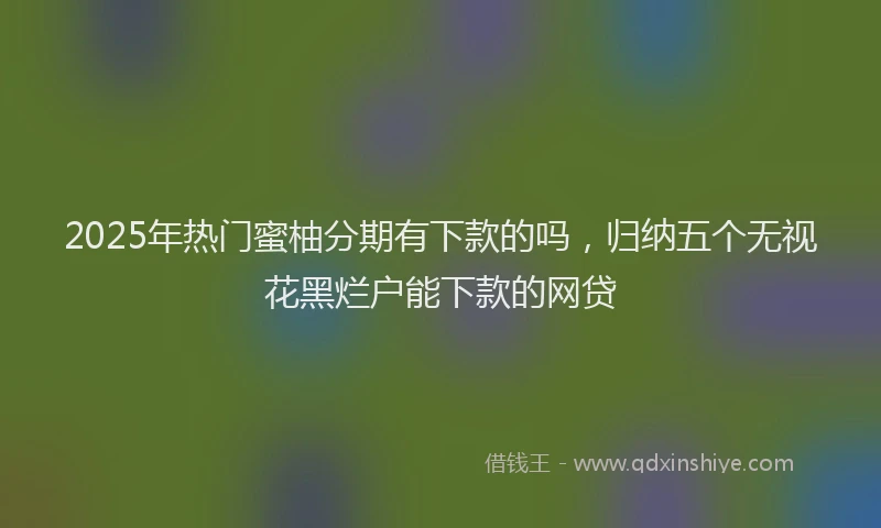 2025年热门蜜柚分期有下款的吗，归纳五个无视花黑烂户能下款的网贷