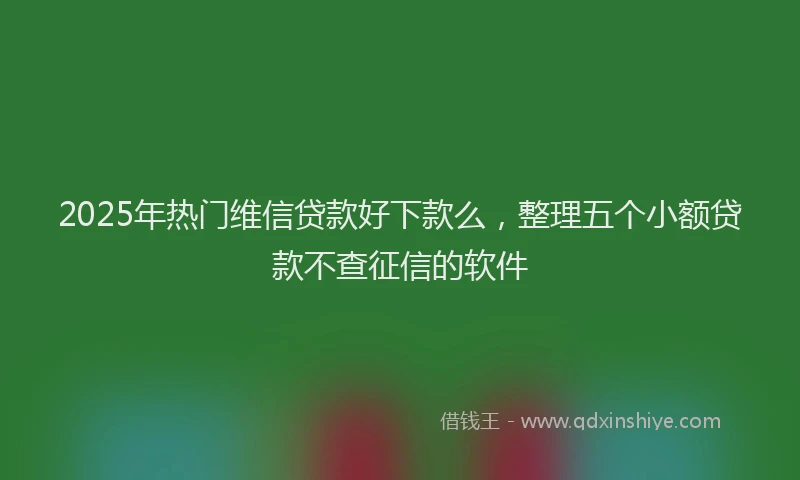 2025年热门维信贷款好下款么，整理五个小额贷款不查征信的软件