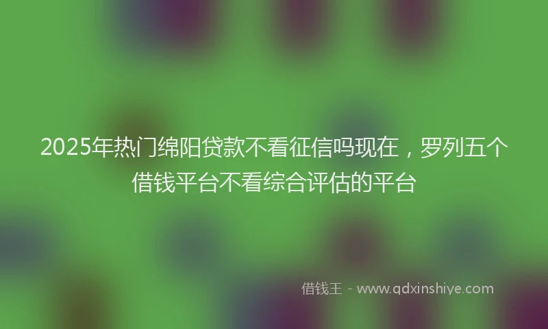 2025年热门绵阳贷款不看征信吗现在，罗列五个借钱平台不看综合评估的平台