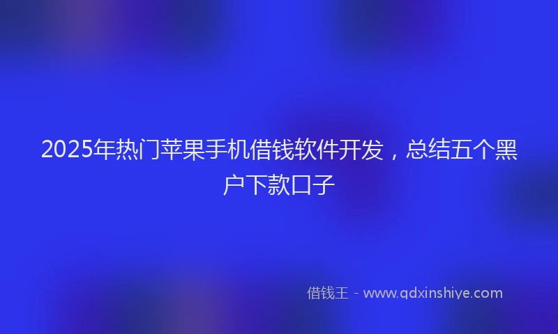 2025年热门苹果手机借钱软件开发，总结五个黑户下款口子