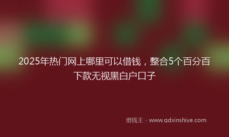 2025年热门网上哪里可以借钱，整合5个百分百下款无视黑白户口子