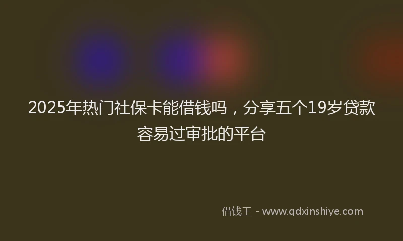 2025年热门社保卡能借钱吗，分享五个19岁贷款容易过审批的平台